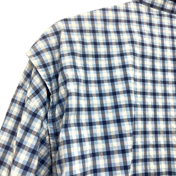 Vineyard Vines Harbor Shirt 2XL Performance Fishing Gingham Blue UPF Vented - Picture 6 of 16